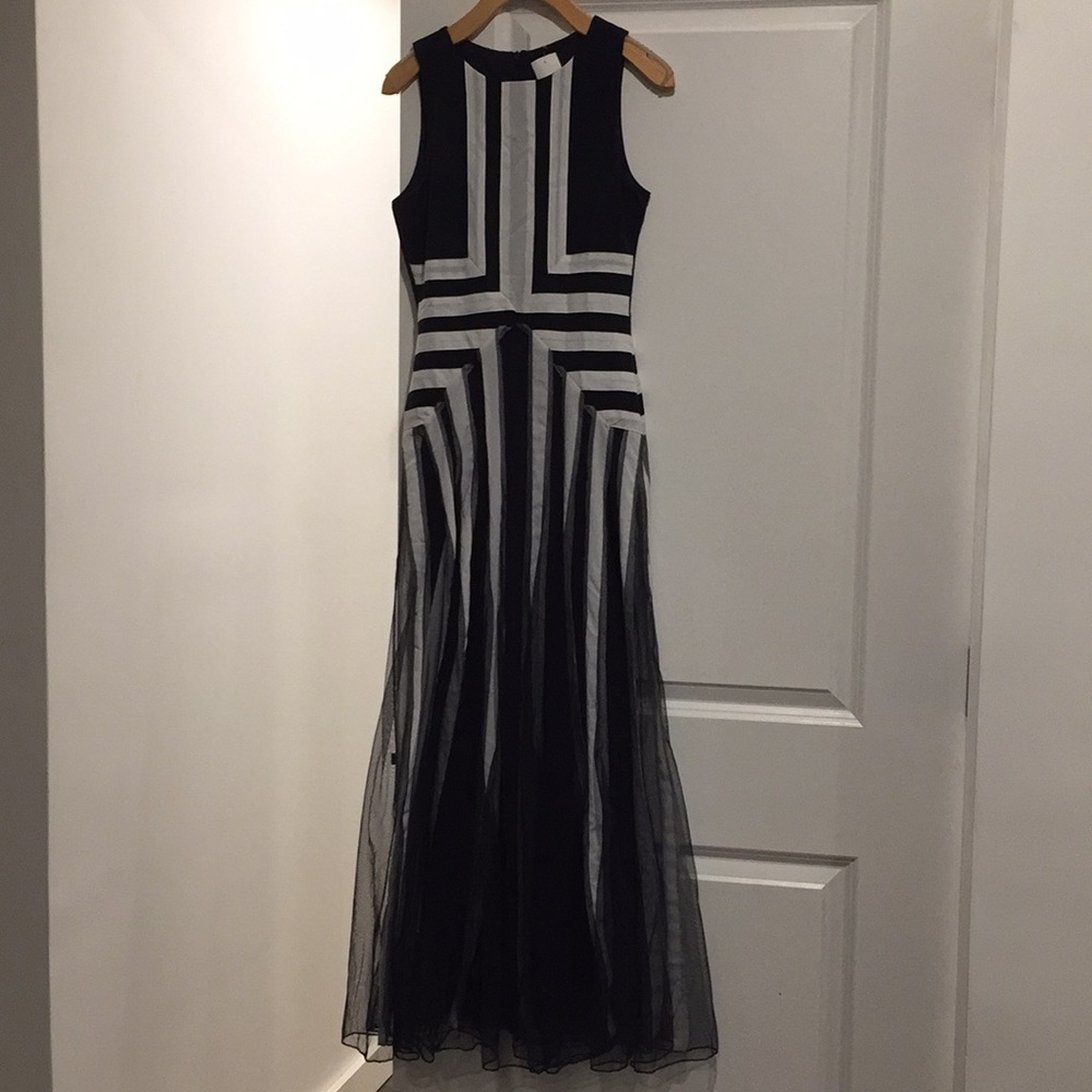 Blue and white dress